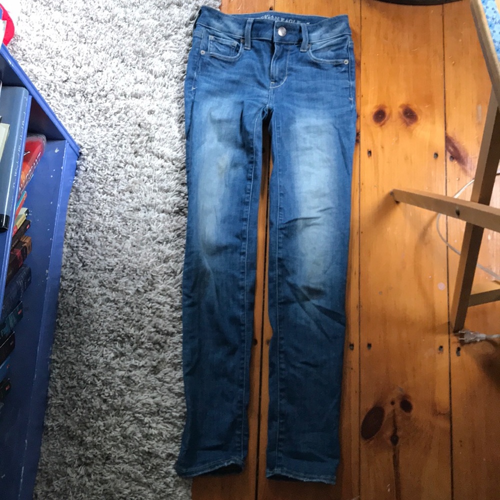 American eagle mid/light wash skinny jeans